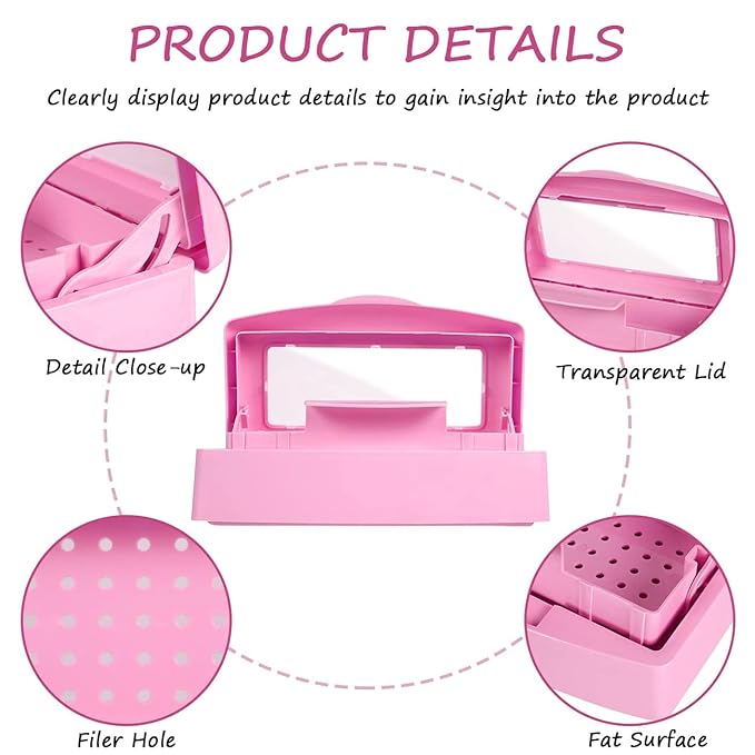 Gusnilo Nail Tool Sterilizer Box Disinfectant Jar Plastic Disinfectant - Image 3