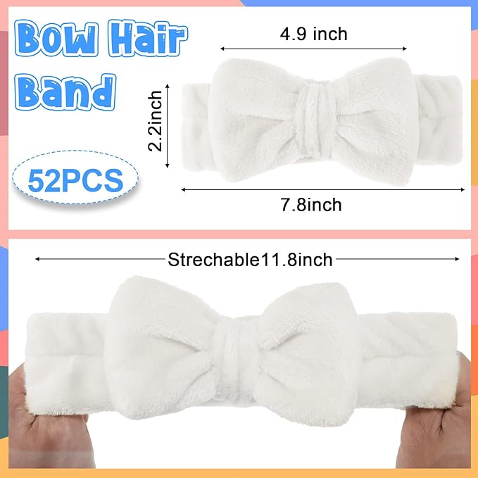 Tigeen 52 Pieces Spa Headband for Washing Face Bulk Soft Coral Fleece Skincare - Image 2