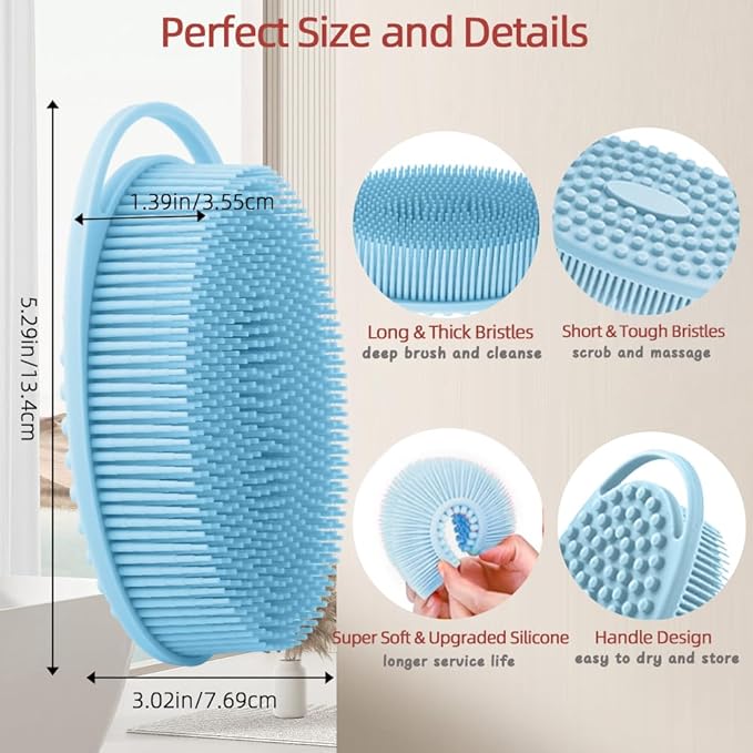 Silicone Body Scrubber 2 Pack Silicone Loofah Exfoliating Body Scrubber Soft - Image 3