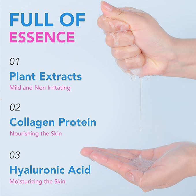 48 Packs Collagen Essence Sheet Facial Masks, Plant Extract and Sodium - Image 5