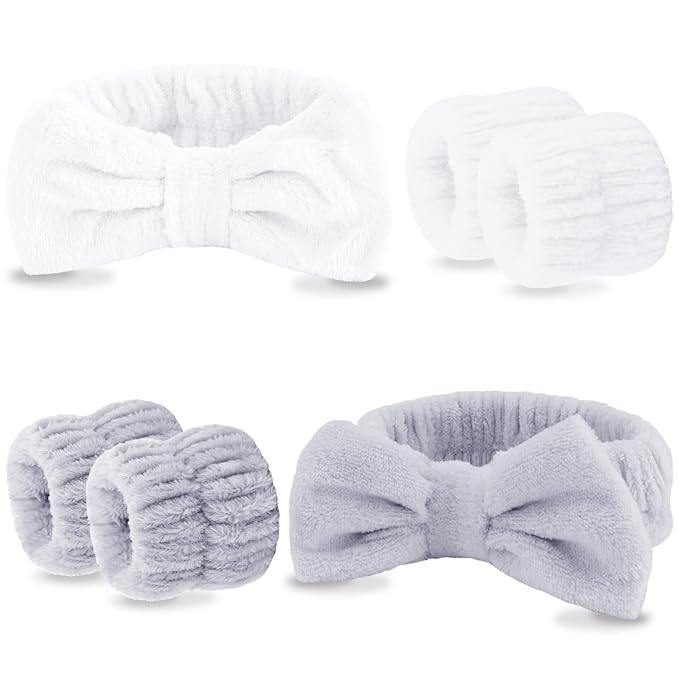 VELSCRUN Spa Headband, Makeup Face Wash Skincare Headbands, Bow Hair Band Party - Image 9