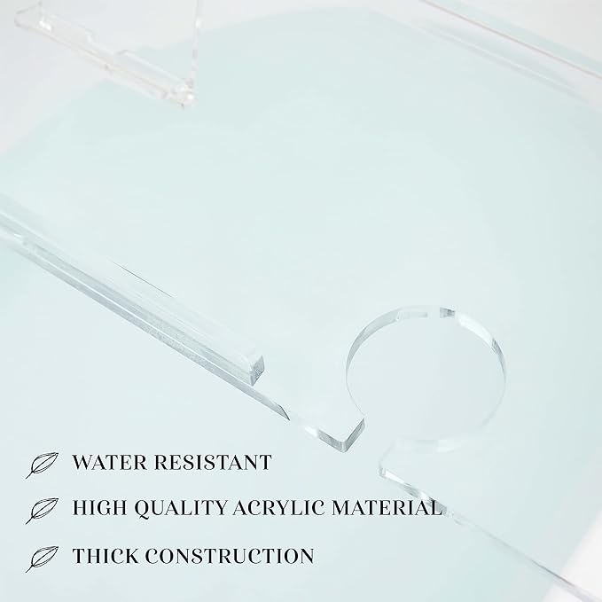 34" Supreme - Clear Acrylic Bathtub Tray Caddy Tub Shelf, Spa Board Luxury - Image 7