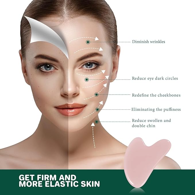 Gua Sha Facial Tools, Gua Sha Jade Stone Gua Sha Massage Tool, Guasha Tool - Image 2