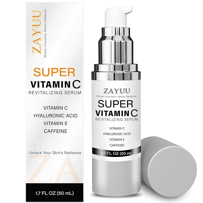 Super Vitamin C Face Serum for Mature Skin: Hydrating Brightening Formula by CAESARTELELLC