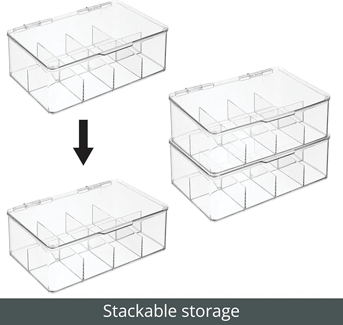mDesign Plastic Divided First Aid Storage Box Kit - Image 5