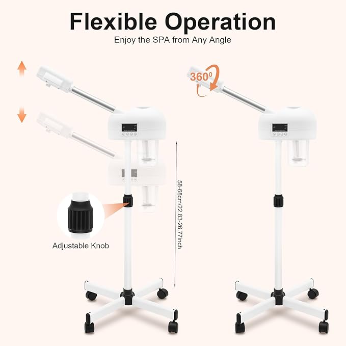 Standing Facial Steamer with LCD Timer 0-20min, Ozone Face Steamer Machine - Image 2