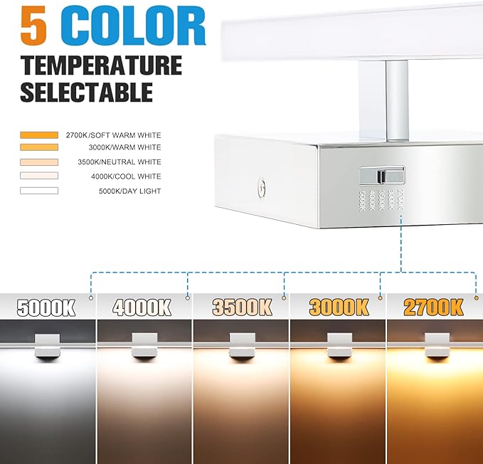 VOLISUN Modern Bathroom Vanity Light 31.5 inch, 18W Dimmable 5CCT Led Bathroom - Image 2