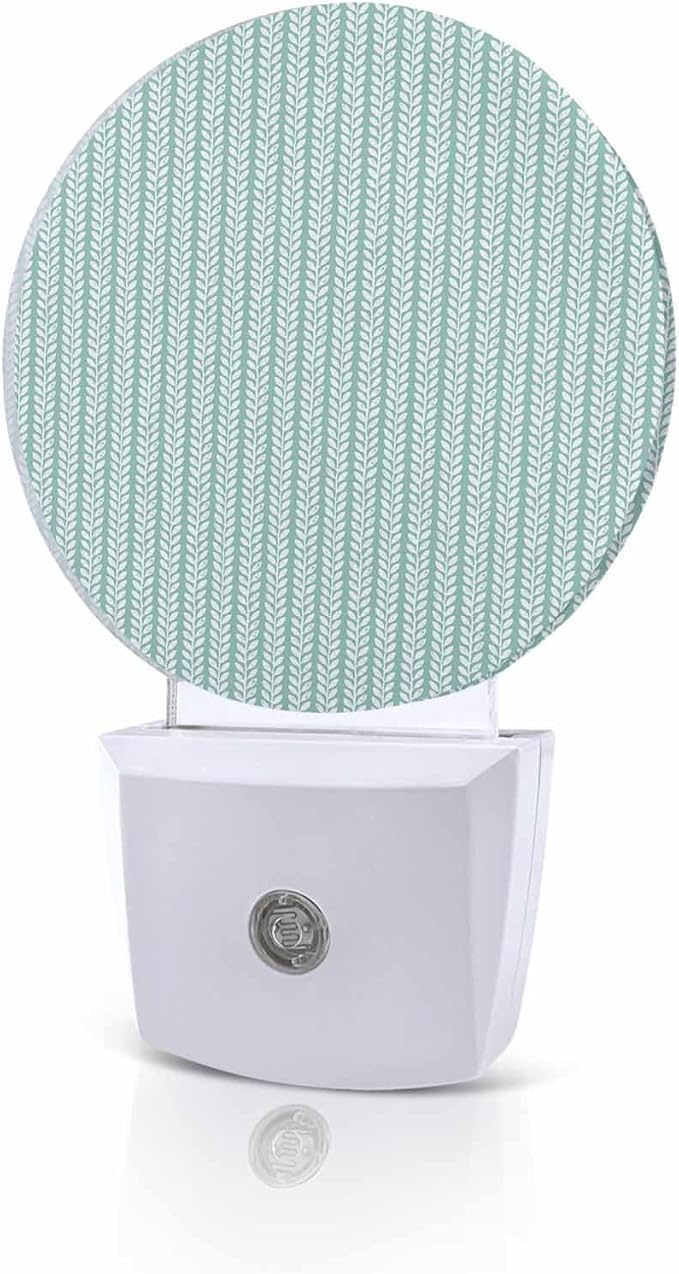 Night Lights Auto Sensor Teal Green Pinstripes Night Light Woven Denim Striped by Home+L6