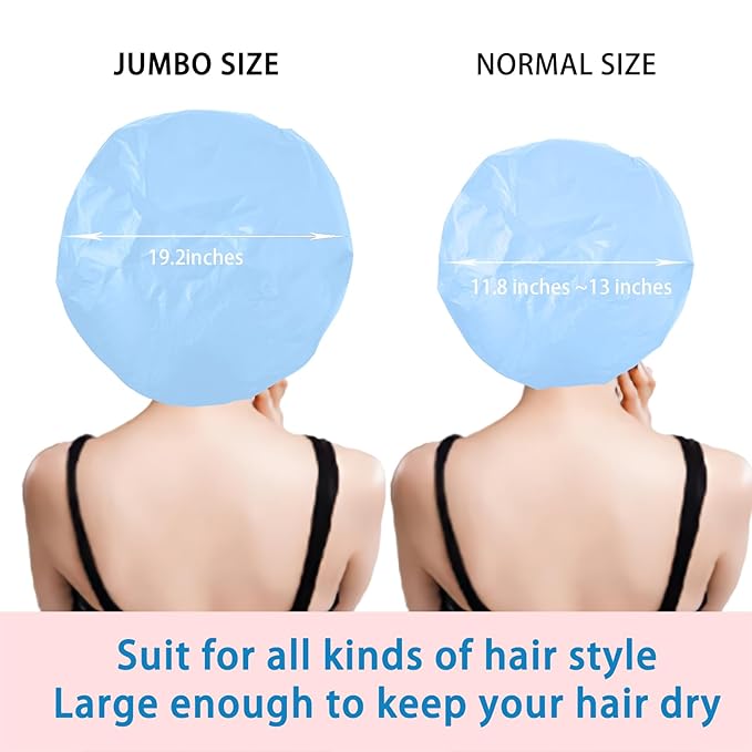 Jumbo Size Shower Cap 2 PCS Waterproof Shower Caps - Image 4
