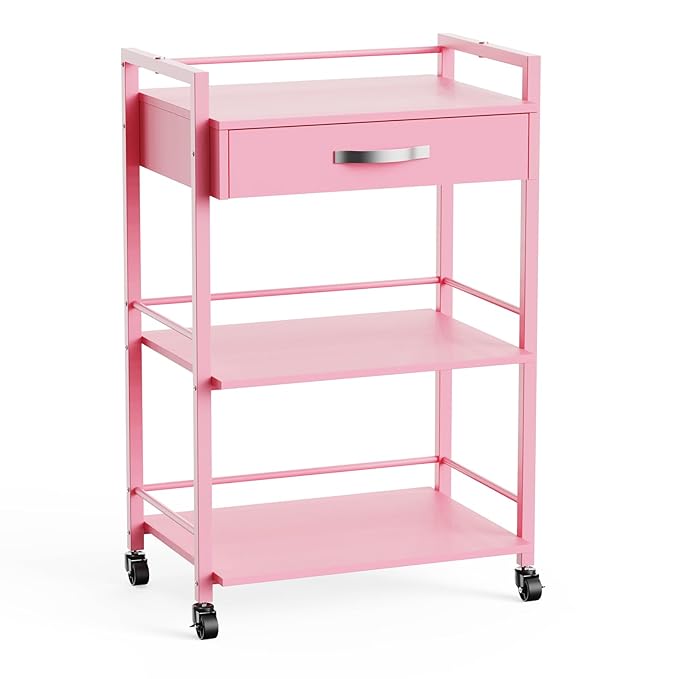 Salon Trolley Cart for Beauty SPA, Wooden Rolling Storage Station, Mobile by OmySalon