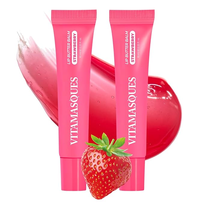Vitamasques Lip Butter Balm Strawberry Pack of 2, Korean Lip Balm by Vitamasques