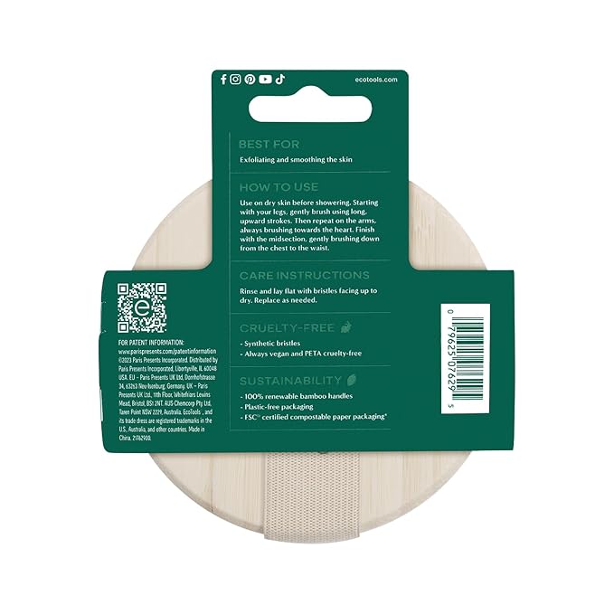 EcoTools Dry Body Brush, for Post Shower & Bath Skincare Routine, Removes Dirt - Image 12