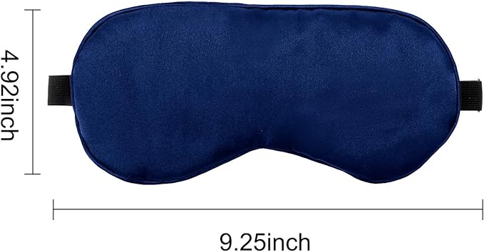 2 PCS Deep Blue Satin Sleep Masks, Adjustable Silk Eye Mask - Image 4