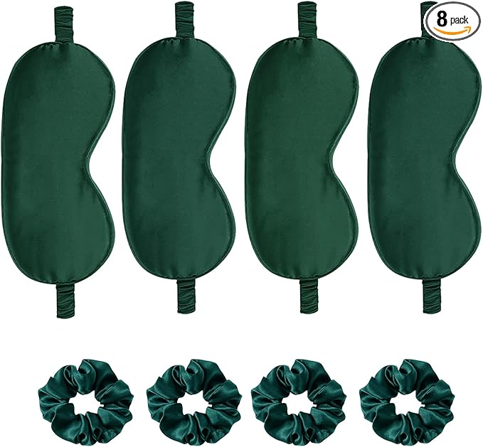 Satin Eye Mask 8Pcs Silk Sleep Masks Silky Blindfold Eyeshade Blackout Eyes by WJingYiJia
