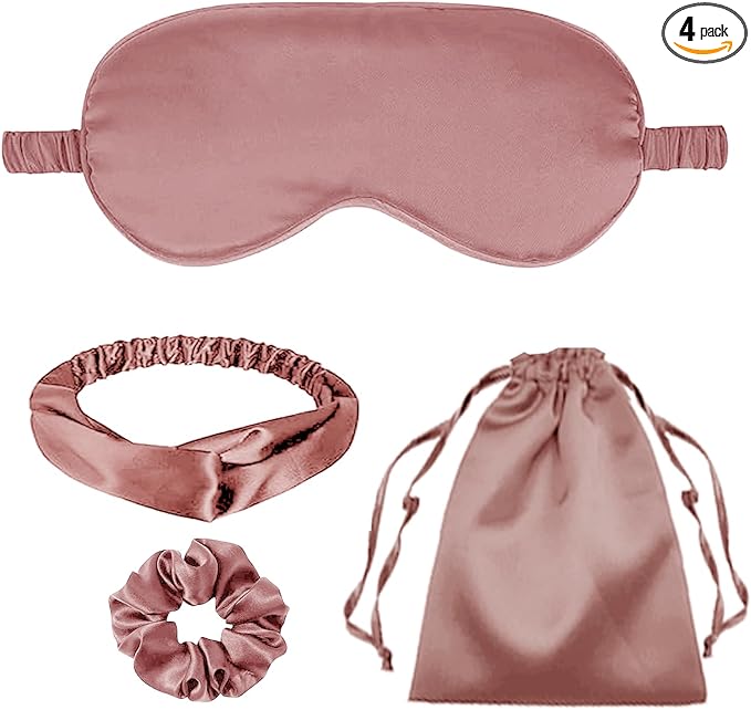 4Pcs Silk Sleep Masks Satin Eye Mask Silky Eyes Cover Blindfold Eyeshade by WJingYiJia