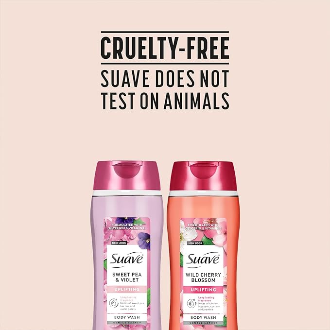 Suave Body Wash Variety 2-Pack, Sweet Pea & Violet + Wild Cherry Blossom – - Image 8