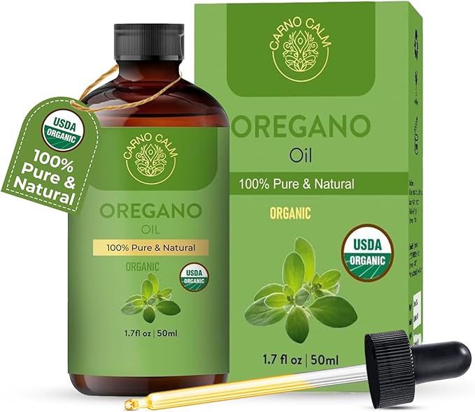 Oil of Oregano 50 ML – USDA Organic Oregano Oil | 60% Carvacrol & Thymoquinone by CarnoCalm