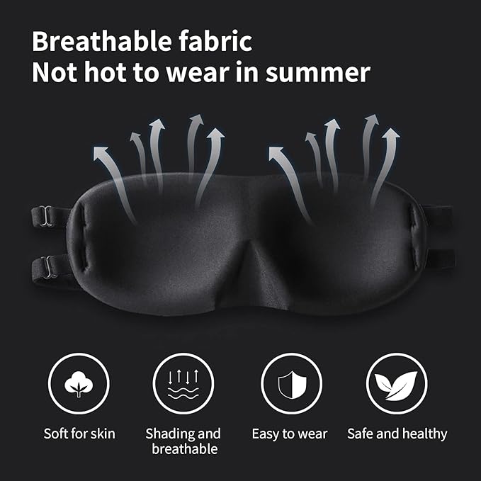 ALASKA BEAR Sleep Mask 2 Straps, Deep Concave Molded Foam Mask - Image 6