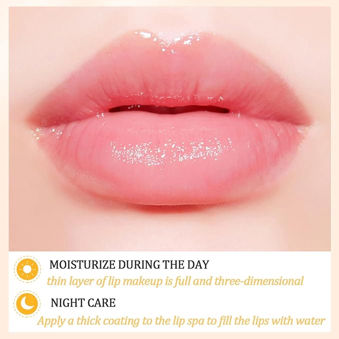 4 PCS Bee Lip Balm Lip Mask Honey Pot, Prevention Lip Dry Set, Strawberry & - Image 3