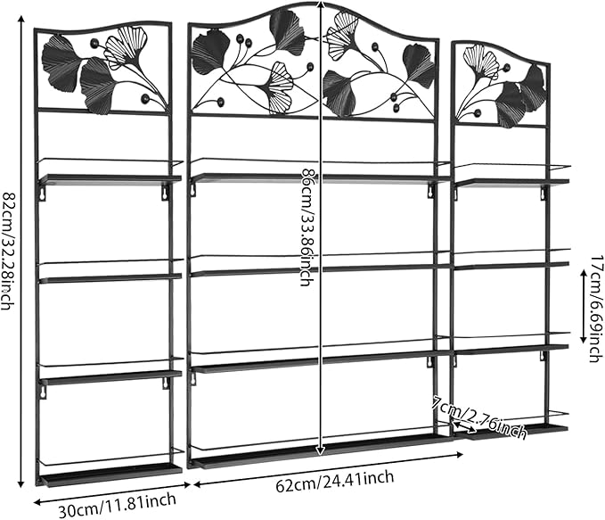4 Tier Wall-Mounted Nail Polish Storage Racks 3PCS Metal Nail Polish Organizer - Image 3