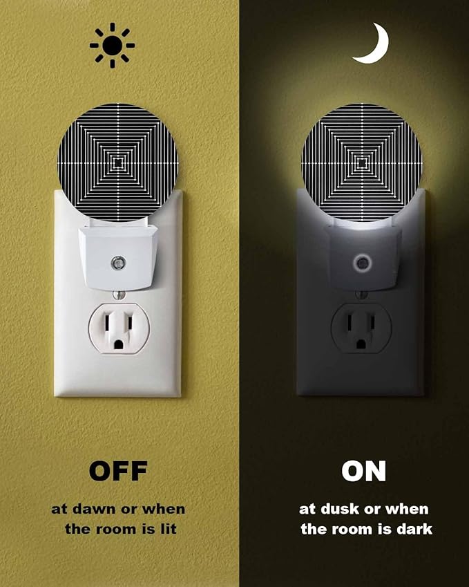 Night Lights Auto Sensor Black Aesthetic Night Light Lines Perspective Box - Image 6