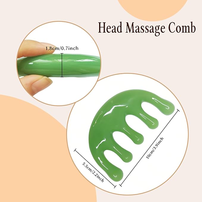 GSHOW Head Massage Comb Scalp Massager Resin Gua Sha Meridian Massage Tool - Image 2
