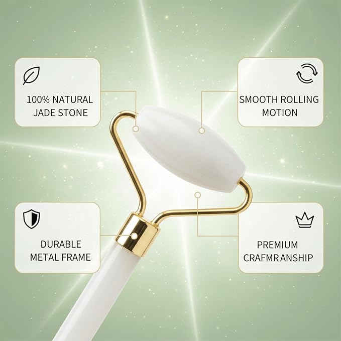 Gua Sha & Jade Roller Facial Tools Face Roller and Gua Sha Set - Image 3