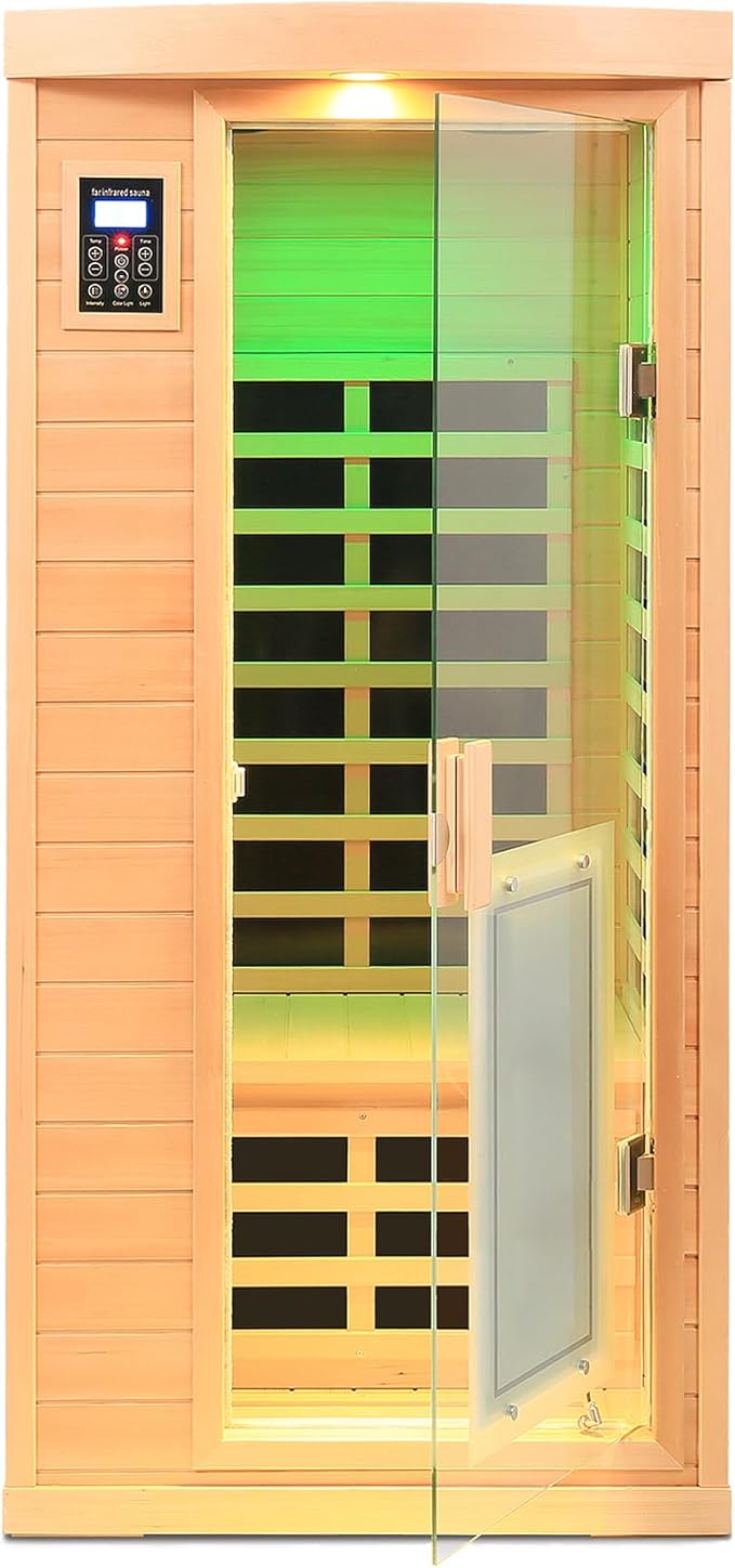 Far Infrared Sauna 1 Person Infrared Home Sauna Room 0-5mG Utra Low EMF Home by SalusHEAT