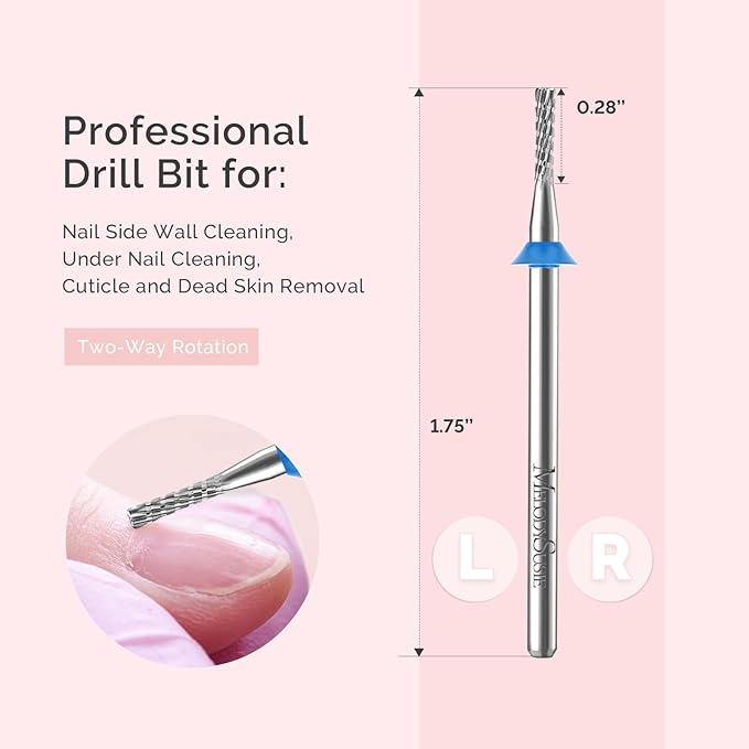 MelodySusie 1.8mm Inverted Tapered R Cut Nail Drill Bit, Professional Safety - Image 3
