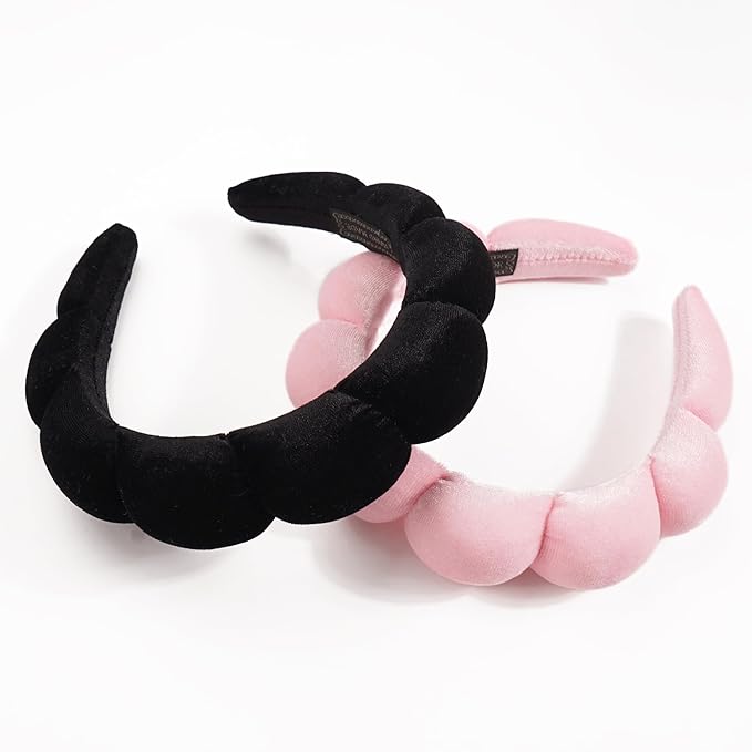 Ayesha 2pcs Spa Headband for Washing Face, Bubble Sponge Soft Hairband for Women - Image 3