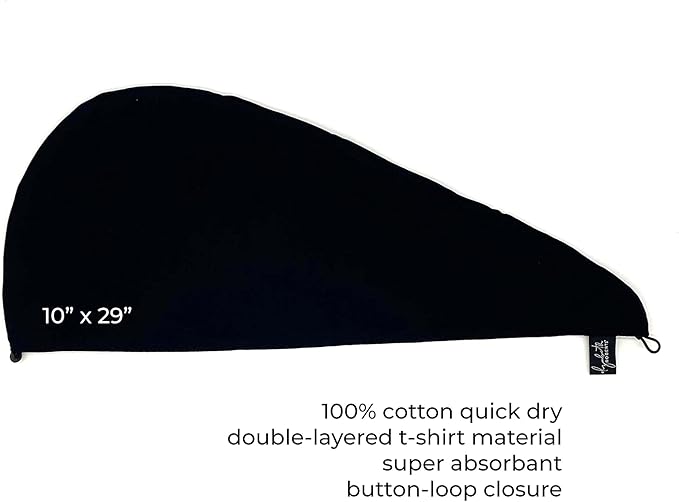 Elizabeth Roberts 100% Cotton T Shirt Hair Towel Wrap Plopping Essential Turban - Image 2