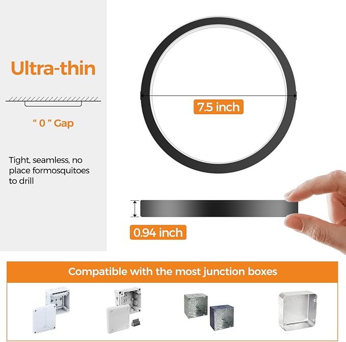 8PACK LED Flush Mount Ceiling Light Fixture, 3000K-4000K-6500K & 100W - Image 4