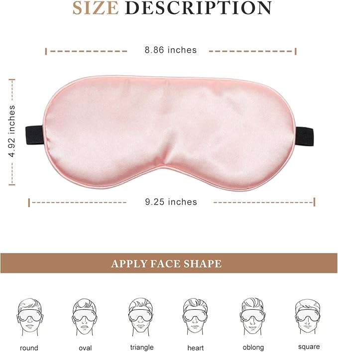 Eye Mask for Sleeping, 3 Pack Silk Sleep Masks for Women Men-Blindfold for - Image 2
