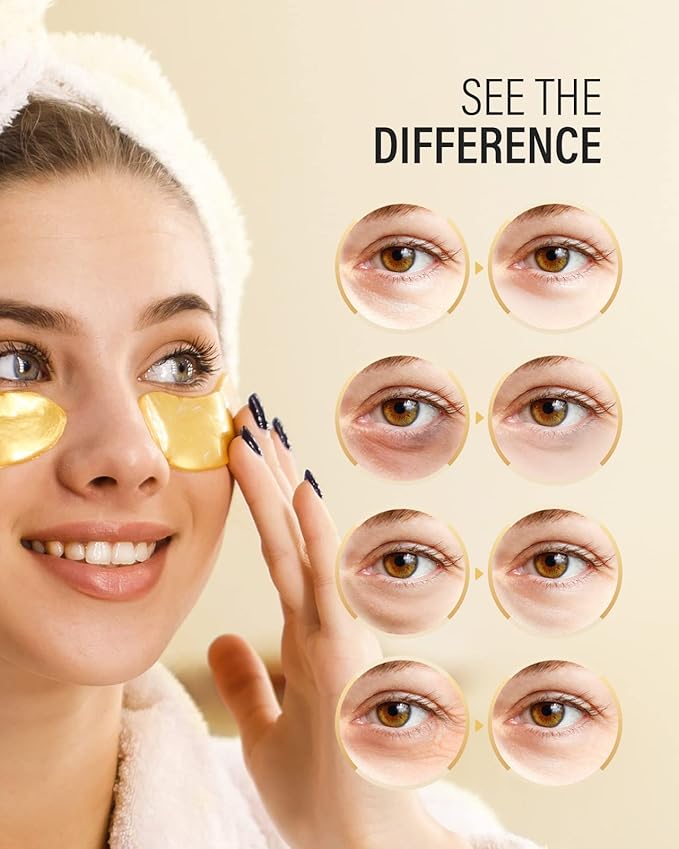 Maskiss 24k Gold Under Eye Patches, Eye Mask, Collagen Skin Care Products - Image 4