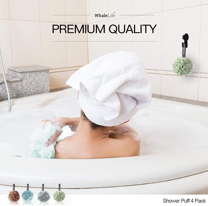 Loofah Sponge Bath Sponge for Women Men 4 Pack - Image 5