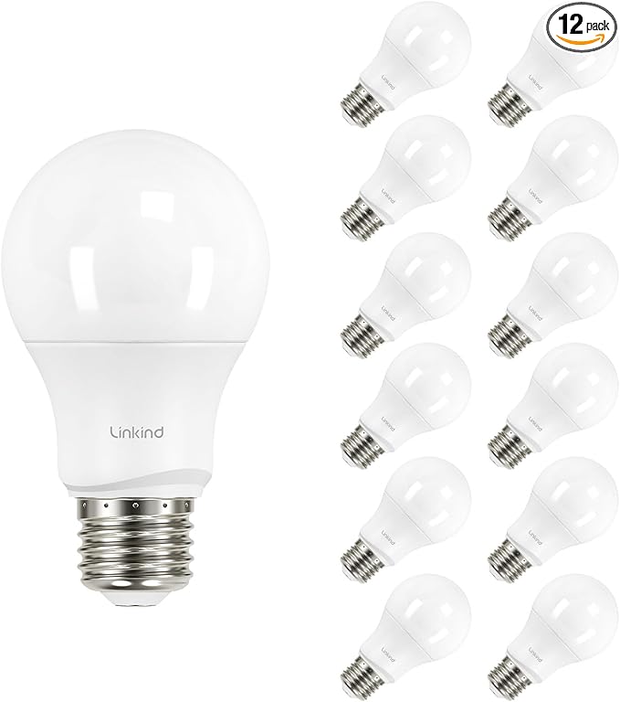 Linkind A19 LED Light Bulbs Dimmable, 60W Equivalent Light Bulbs, 5000K Daylight by Linkind