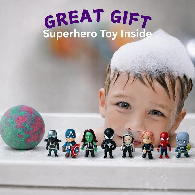 EvolutionUSA 6 Purple Epic Superhero Bath Bombs - Image 5