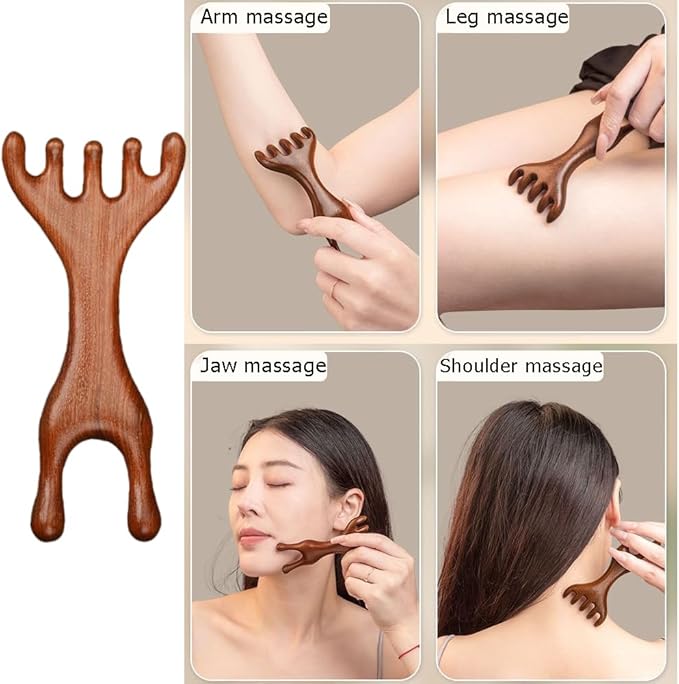 OULIGET Natural Wooden Nose Guasha Massage Tools Anti-Static, Eyes Facial Wood - Image 4