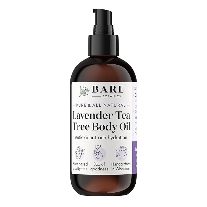BARE BOTANICS 8 oz Moisturizing Lavender Tea Tree Body Oil by BareBotanics
