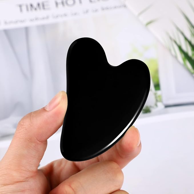 rosenice Gua Sha Facial Tools Black Guasha Tool Gua Sha Jade Stone - Image 5