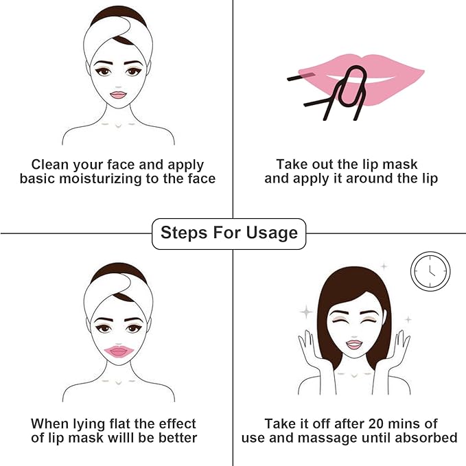 Adofect 30 Pieces Collagen Crystal Lip Masks, Collagen Lip Pads Great - Image 6
