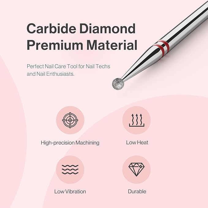 MelodySusie 1.8mm Ball Shape Cuticle Clean Nail Drill Bit 3/32'', Professional - Image 6