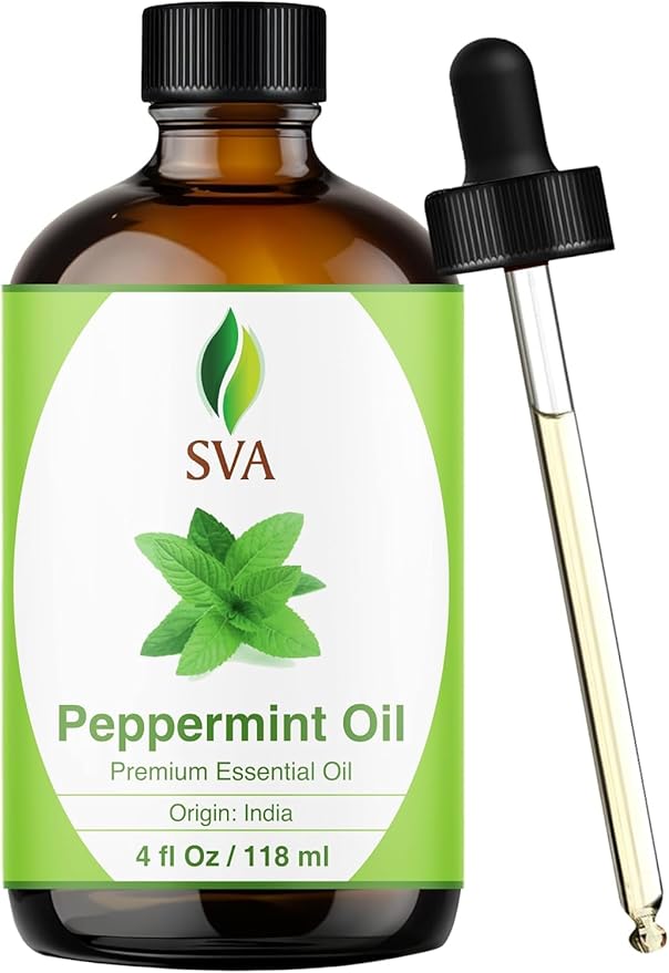 SVA Peppermint Essential Oil – 4 Fl Oz – 100% Natural Peppermint Oil by SVAORGANICS