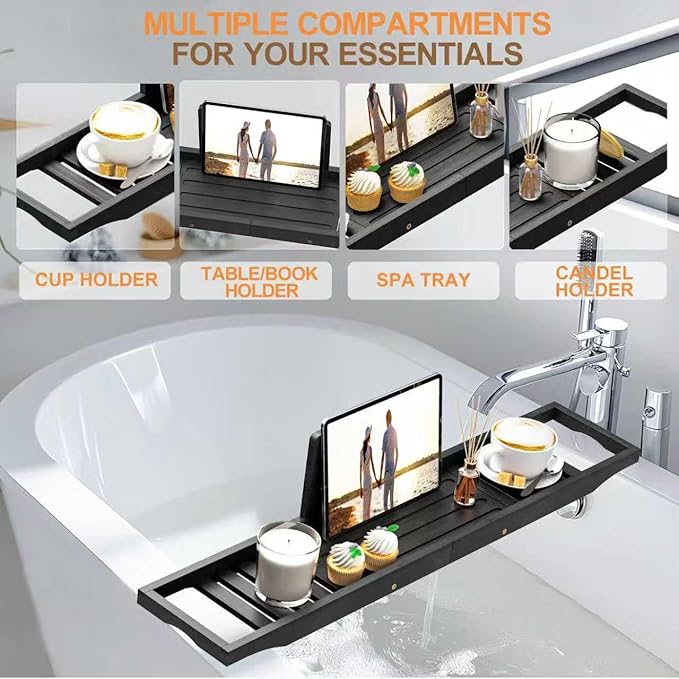 Bathtub Tray Caddy Black - Image 5