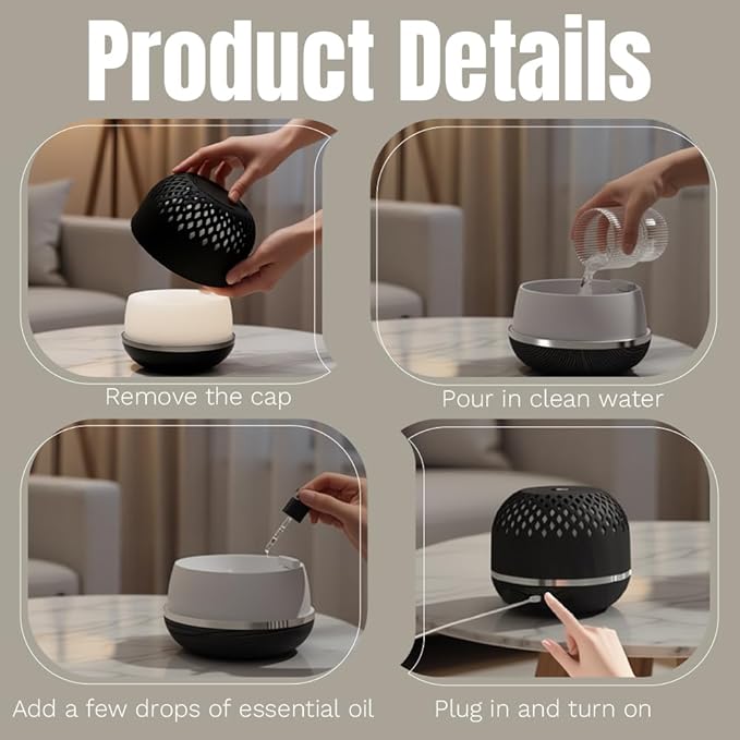 Essential Oil Diffuser 300ml for Home Bedroom, Aromatherapy Oil Diffuser - Image 6