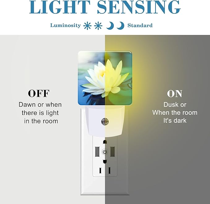 Night Light Plug into Wall White Lotus Flowers Night Light - Image 2
