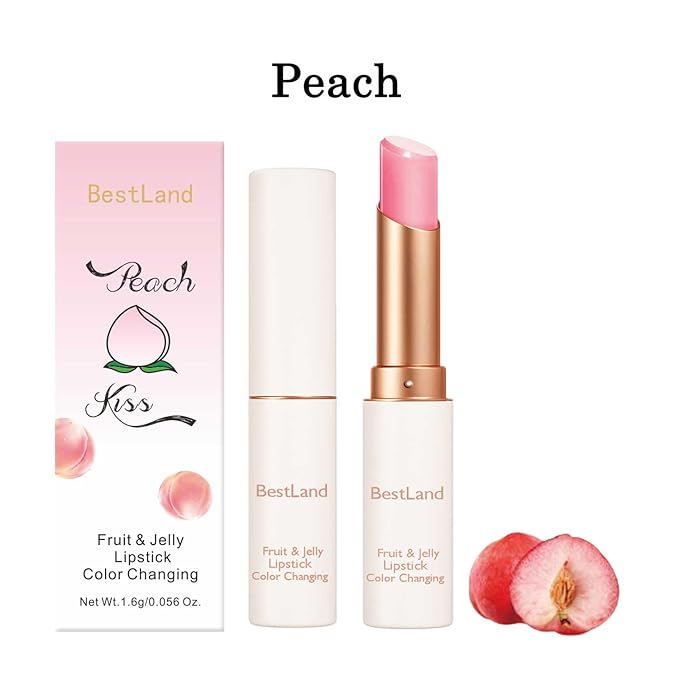 3 Pcs/Set Strawberry, Peach & Aloe Jelly Lipstick Set, Color Changing Lip And - Image 4