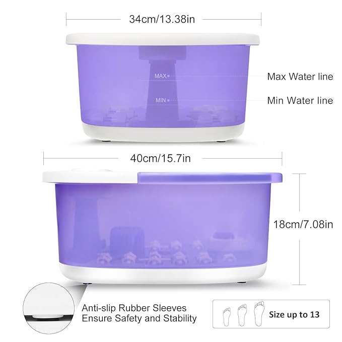 Foot Spa Bath Massager with Heat Bubbles and Vibration Massage and Jets - Image 7