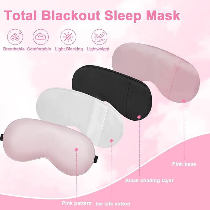 Sleep mask w/Cooling Gel Eye Mask, Reusable Ice Silk Blackout Eye Cover - Image 3