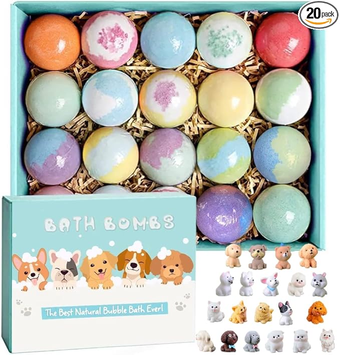 Bath Bombs for Kids with Surprise Inside for Girls Boys Toddlers, 20 Pack by Kottke